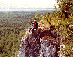 Rock Climbing on Manitoulin Island, near BBay's cottage vacation rental on Manitoulin Island, Ontario Canada