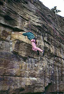 Example of Class 5.13a Rock Climbing, available near BBay's cottage vacation rental on Manitoulin Island, Ontario Canada